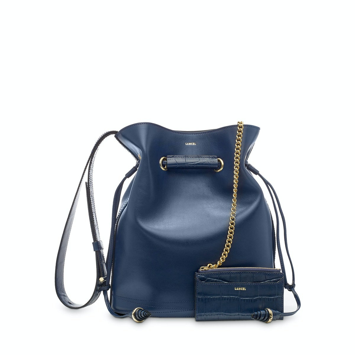 Le Huit de Lancel - Sac seau - Grand modèle - Bleu Petrole