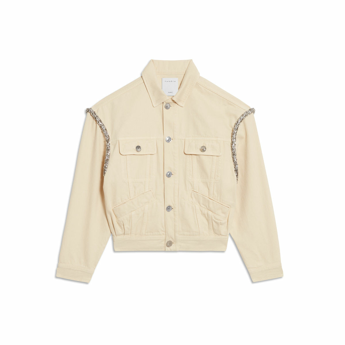 Veste en jean oversize strassée