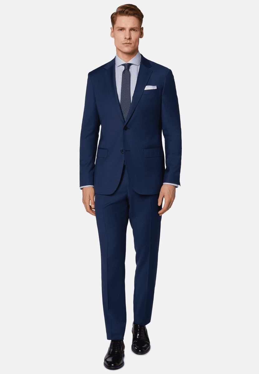 Costume Bleu Microfantaisie en Laine