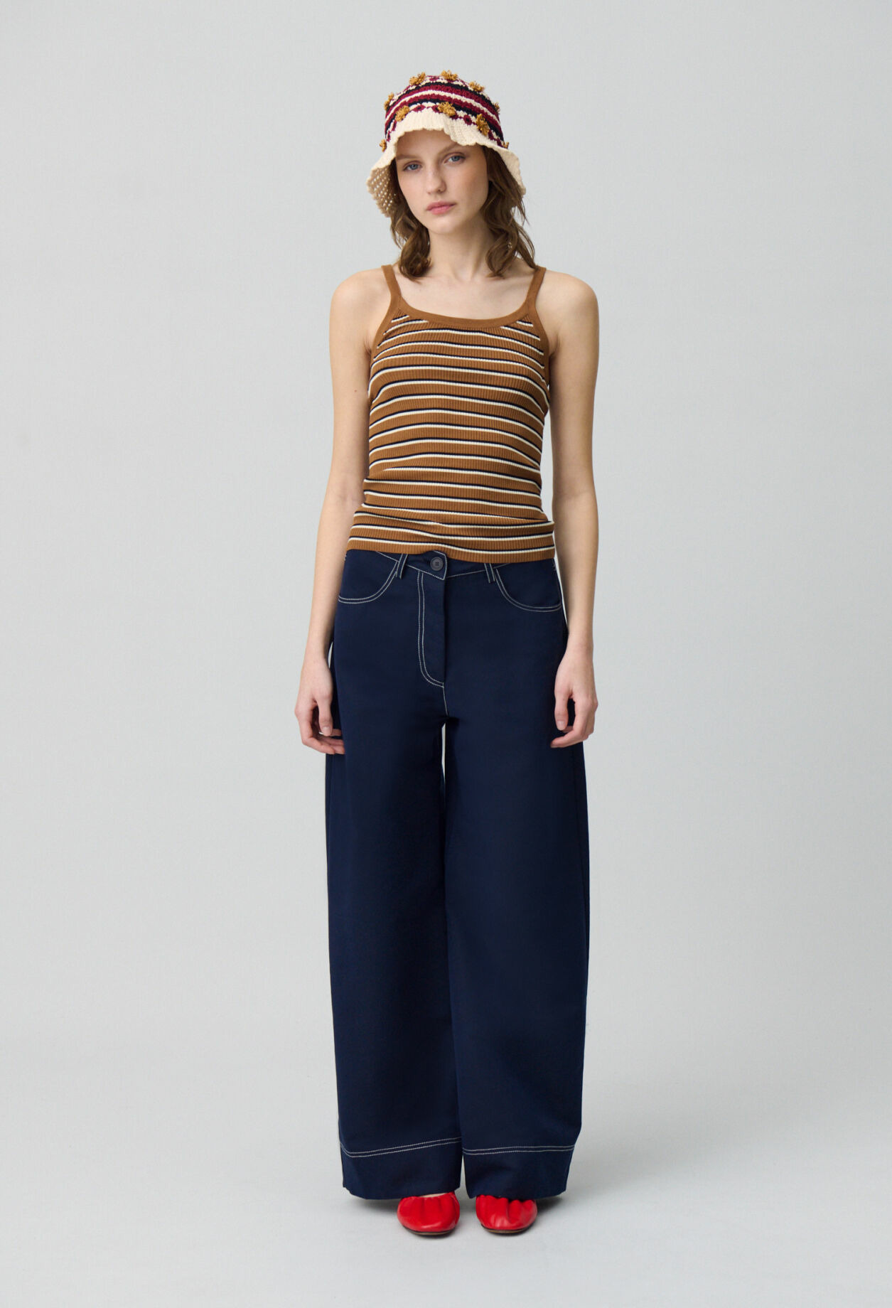 Débardeur maille fine rayé