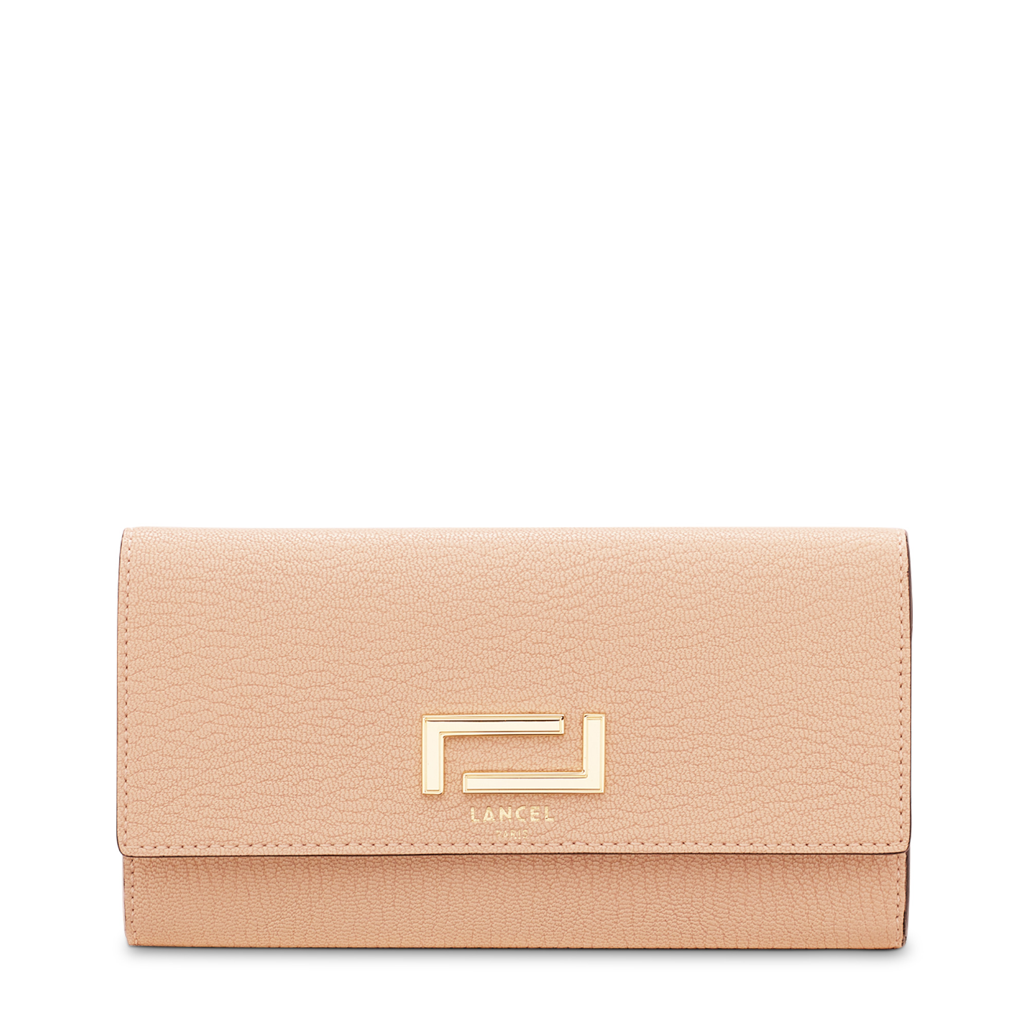 Pia de Lancel - Portefeuille slim rabat - Grand modèle - Nude