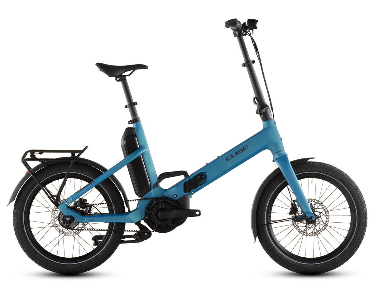Vélo urbain pliant électrique FOLD HYBRID COMFORT 545 Bleu Azur