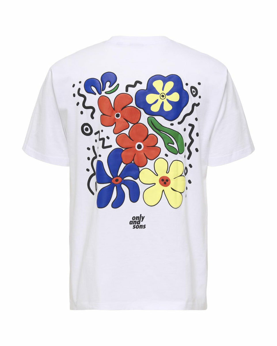 T-shirt Homme ONSFLEURI LIFE FLOWER RLX SS TEE Blanc