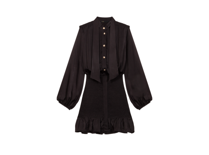 Robe courte smockée
