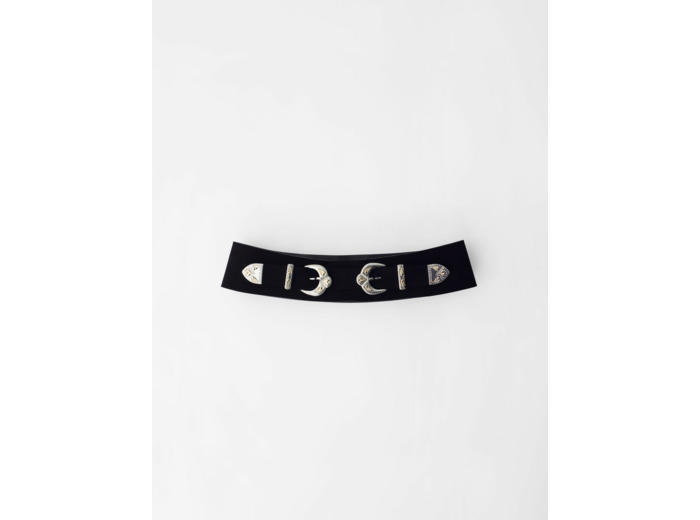 Ceinture en suède double boucle western