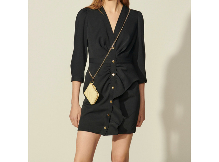Robe avec pressions et volant