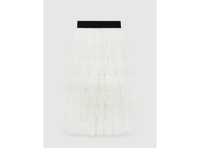 Jupe midi en tulle immaculé
