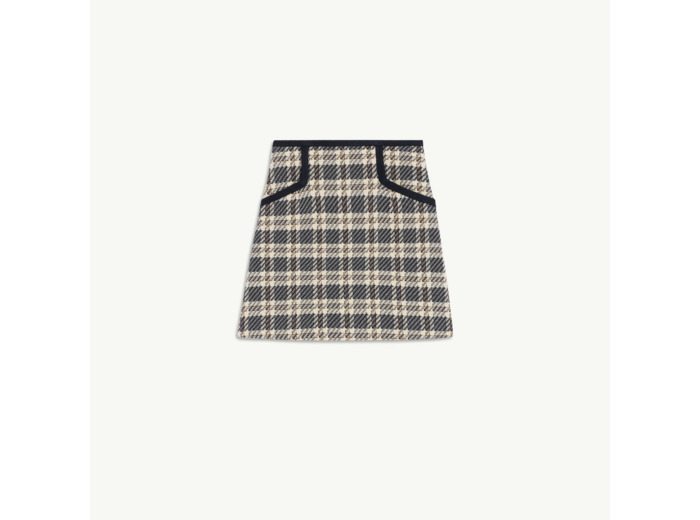 Jupe en tweed à carreaux