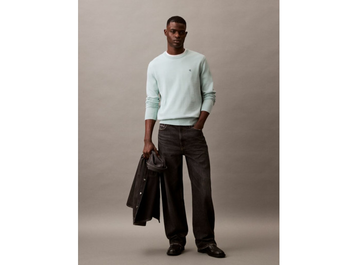 PULL COL ROND EN COTON LISSE