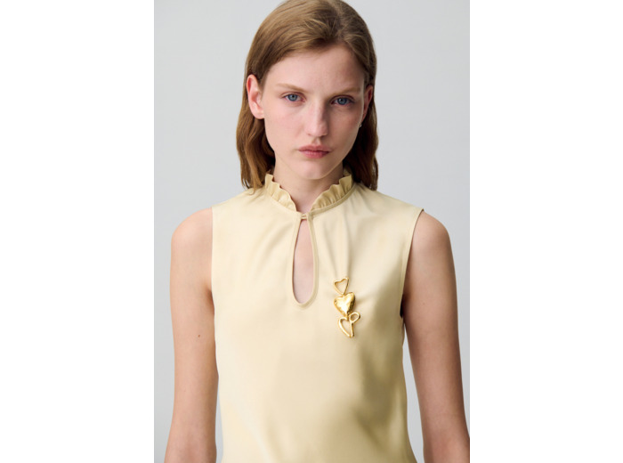 Broche dorée cœur