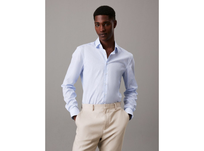 CHEMISE FLORALE EN POPLIN SLIM