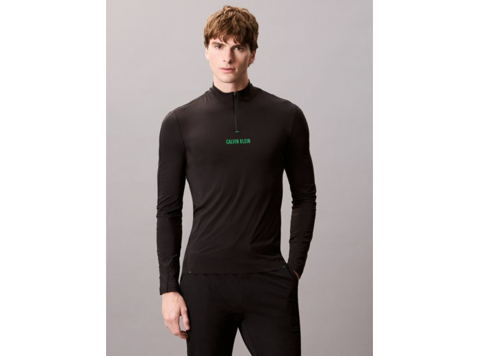 T-SHIRT À MANCHES LONGUES AVEC ZIP POUR ENTRAÎNEMENT