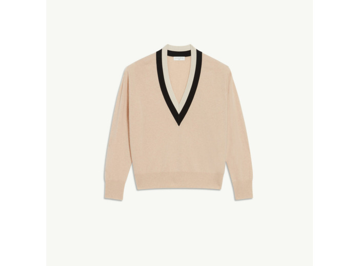 Pull en maille avec large galon bicolore
