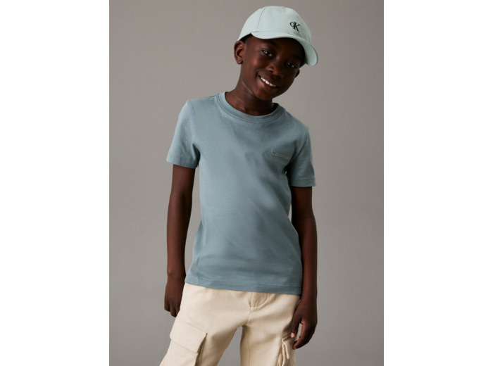 T-SHIRT À COL ROND SLIM FIT AVEC LOGO SUR LA POITRINE