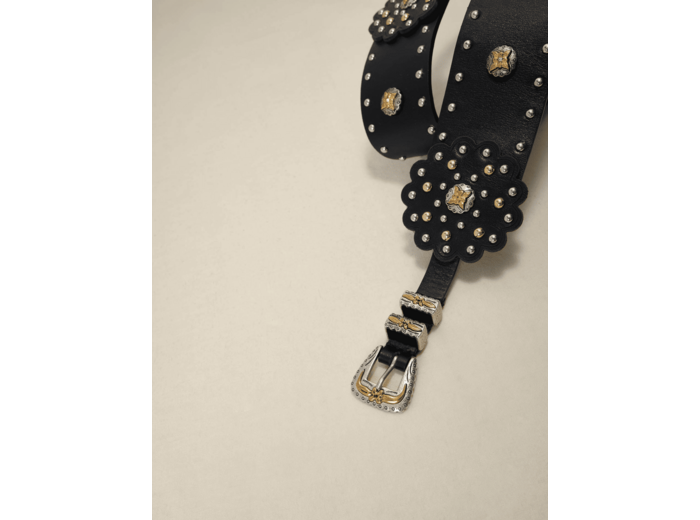 Ceinture corset en cuir clouté