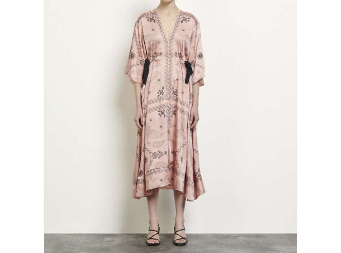 Robe longue asymétrique imprimée