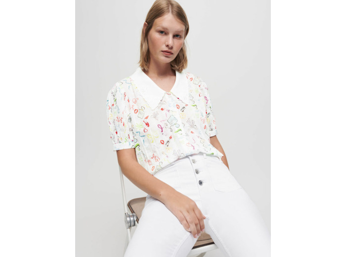 Chemise effet froisé imprimée