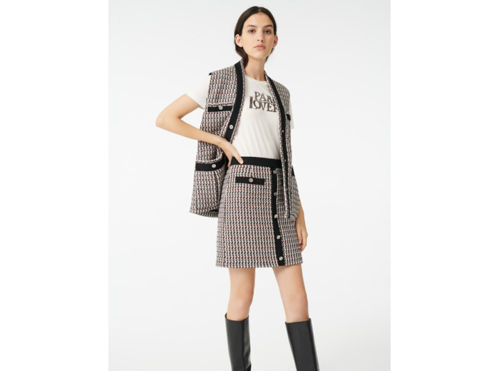 Jupe façon tweed avec lurex