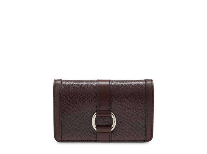 ELSA FACON IGUANA ET CUIR LISSE - Compact - Chocolat