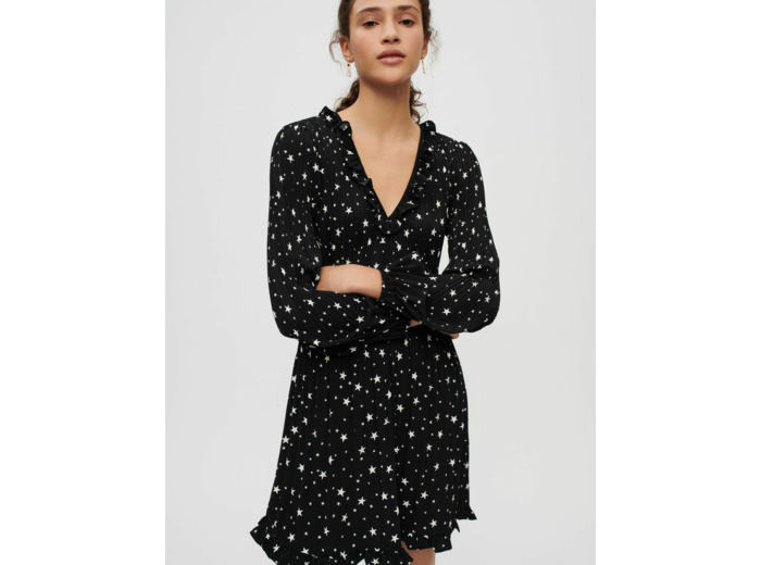 Robe fluide et plissée imprimé étoiles