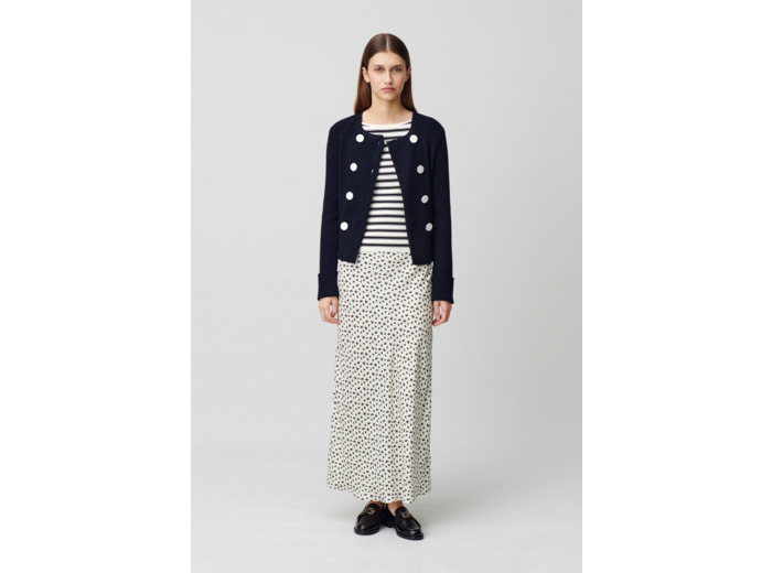 Cardigan laine mélangée boutonné
