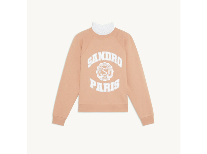 Sweatshirt à col trompe l'œil
