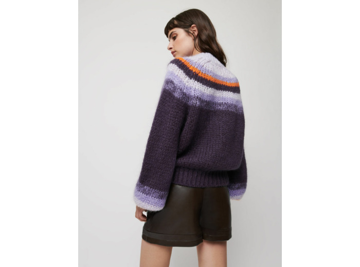 Pull en jacquard à manches larges