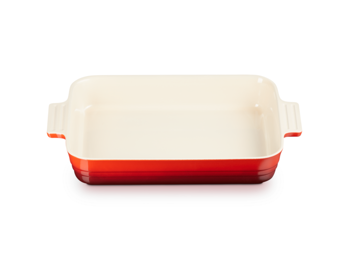 Plat rectangulaire classique 32cm en céramique cerise