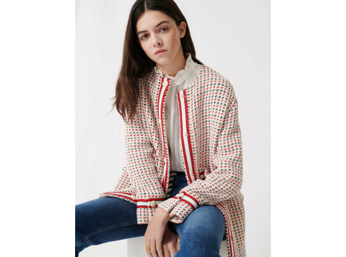 Manteau BCBG court façon tweed