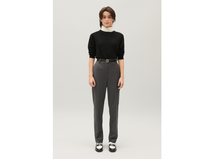 Pantalon tailleur gris chiné