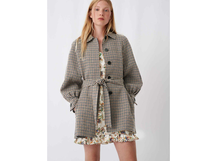 Manteau en double face à carreaux