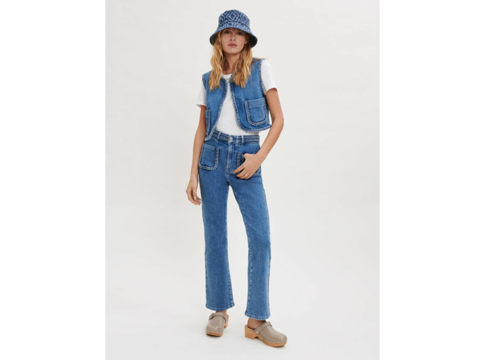 Blouson sans manches en denim