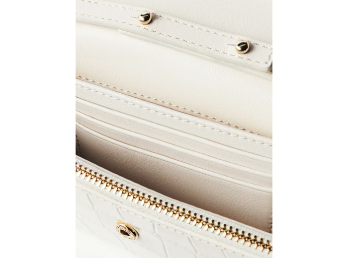 Portefeuille croco avec chaîne