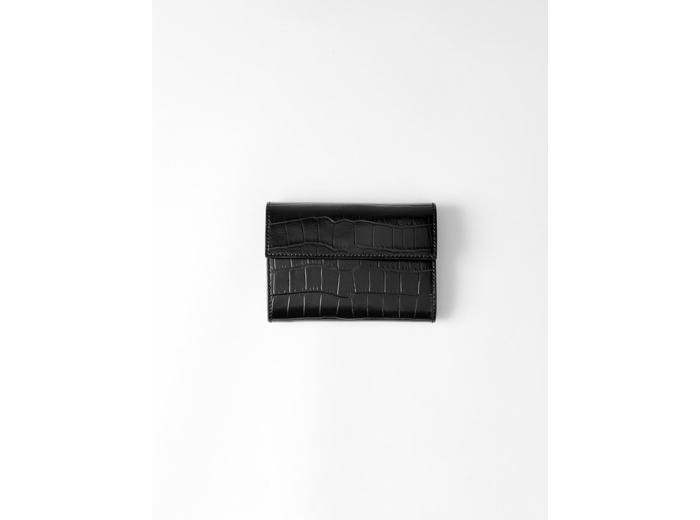 Portefeuille en cuir embossé crocodile