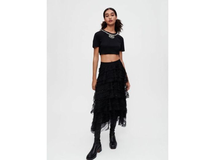 Jupon en tulle à plumetis et sequins