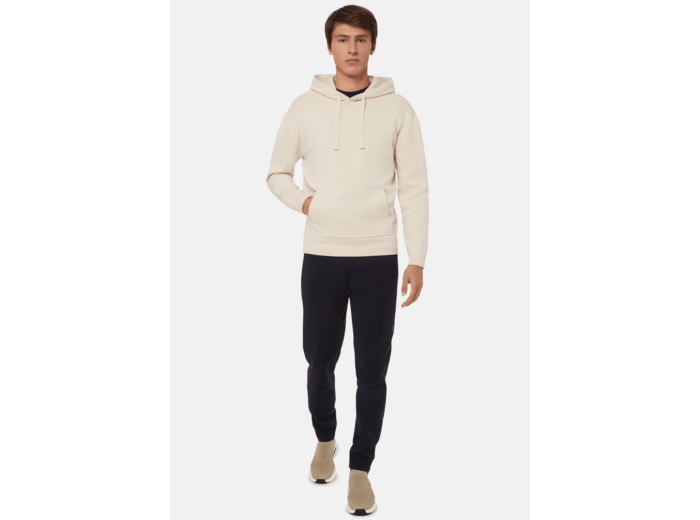 Sweat En Maille À Capuche En Coton Technique Crème