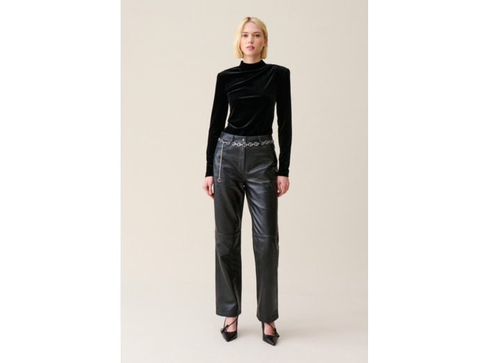 Top cintré velours noir