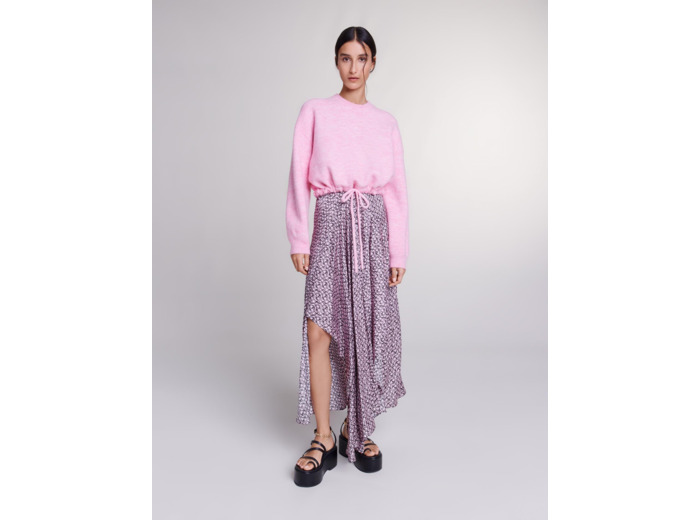 Pull court en maille à cordon