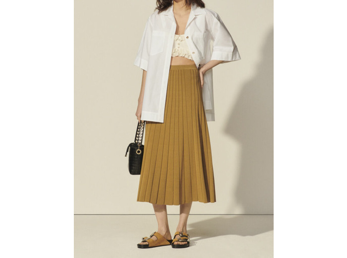Jupe midi en maille