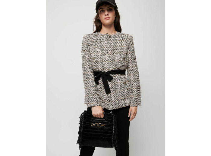 Veste façon tweed à contrastes
