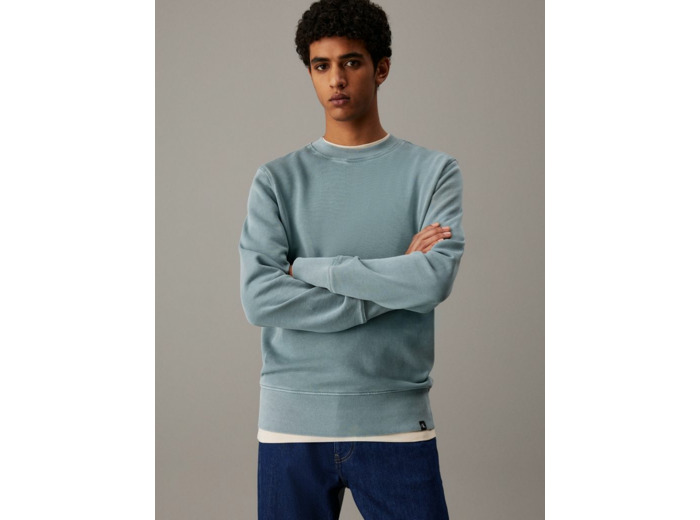 SWEAT-SHIRT COL ROND TEINT EN MASSE