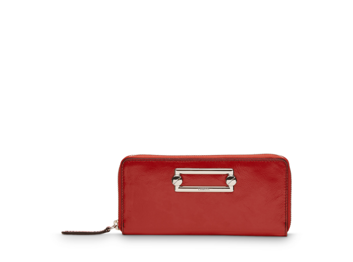 Clic de Lancel - Portefeuille slim zippe - Grand modèle - Rouge Lancel