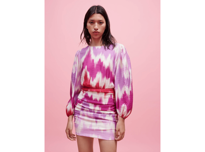 Robe en viscose imprimée Tie and Dye