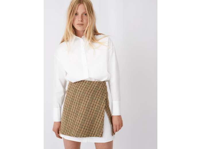 Robe trompe-l’œil en popeline contrastée