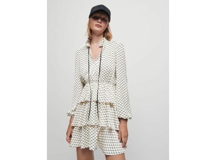 Robe en satin imprimé nœuds