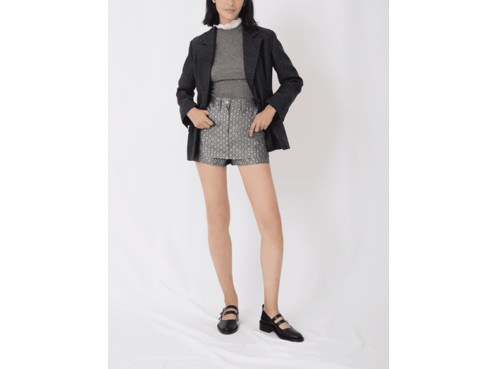 Short trompe-l’œil en jacquard lurex