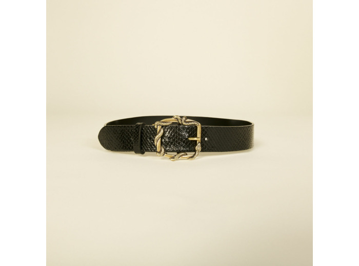 Ceinture python à boucle fantaisie