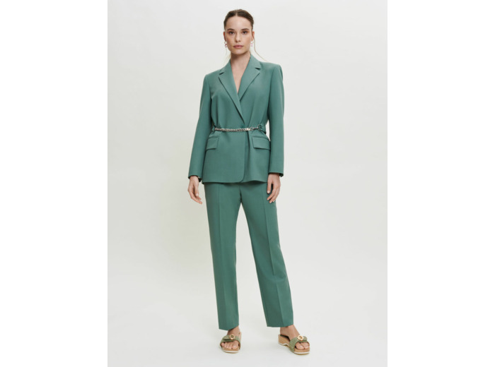 Veste tailleur à ceinture chaîne