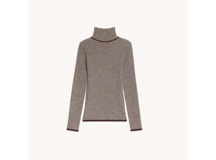 Pull en laine à col montant