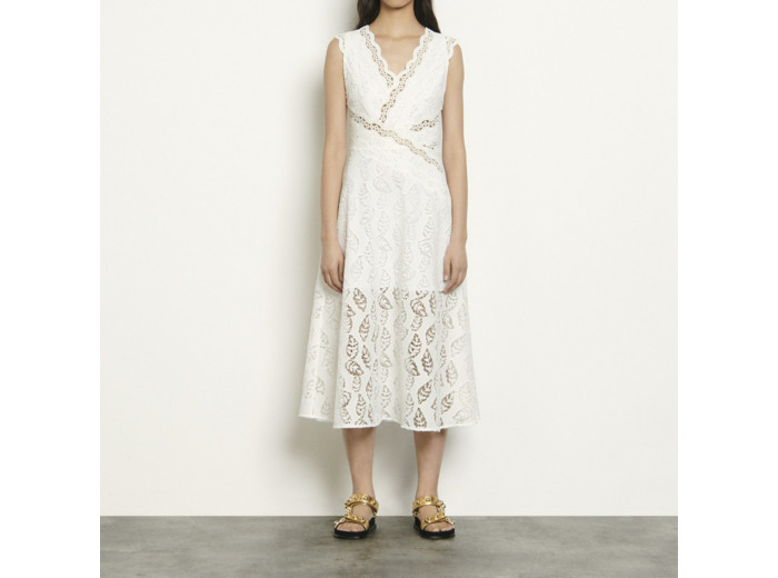Robe longue  en broderie anglaise